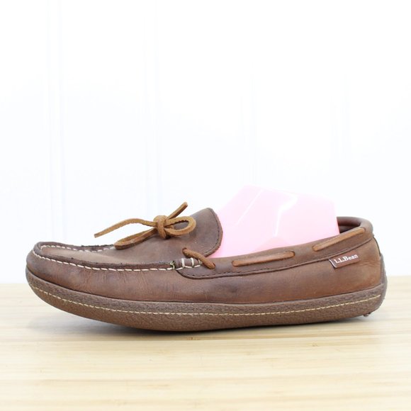 L.L. Bean Shoes Ll Bean Mens Brown Leather Handsewn Moc Flannel